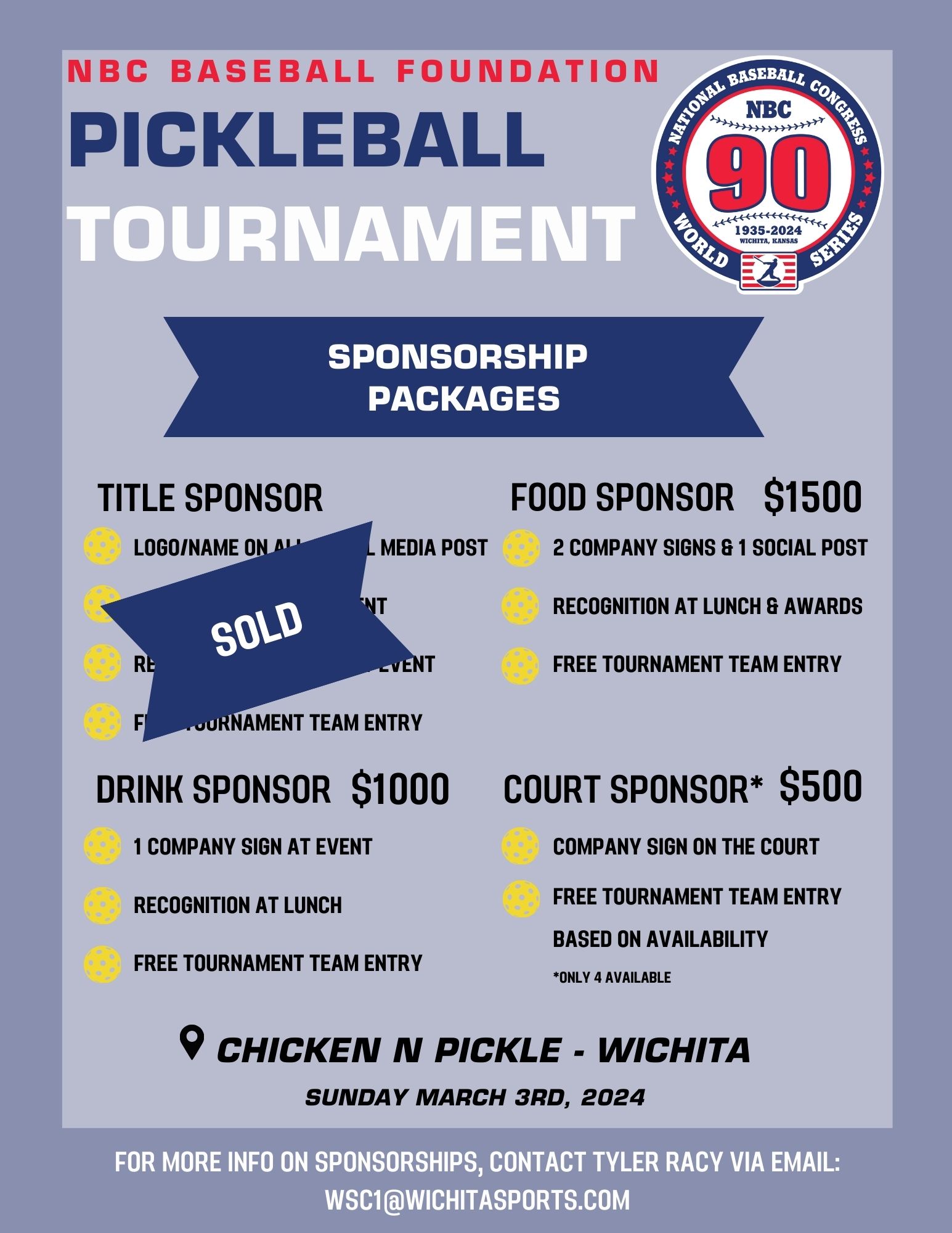 NBC Foundation Pickleball Tournament Presented by Aetna NBC Baseball